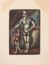 A pair of prints ( Christ et Mammon and Clown vert et petite acrobate)