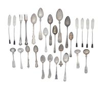 A Collection of American and George III Silver Spoons