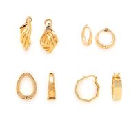 COLLECTION OF YELLOW GOLD HOOP EARCLIPS