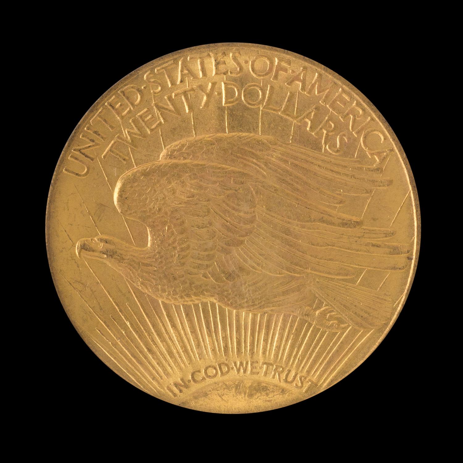 A United States 1908 Saint-Gaudens: Motto $20 Gold Coin