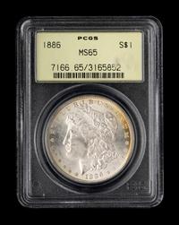 A Well-Toned Reverse 1886 Morgan $1 Coin (PCGS MS65)
