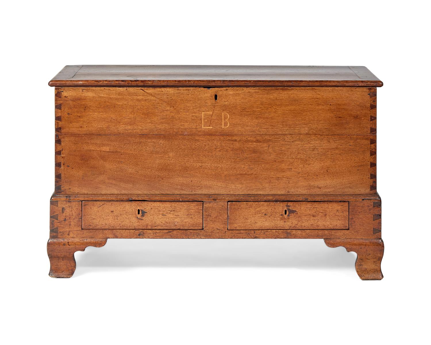 A Chippendale Inlaid Walnut Blanket Chest