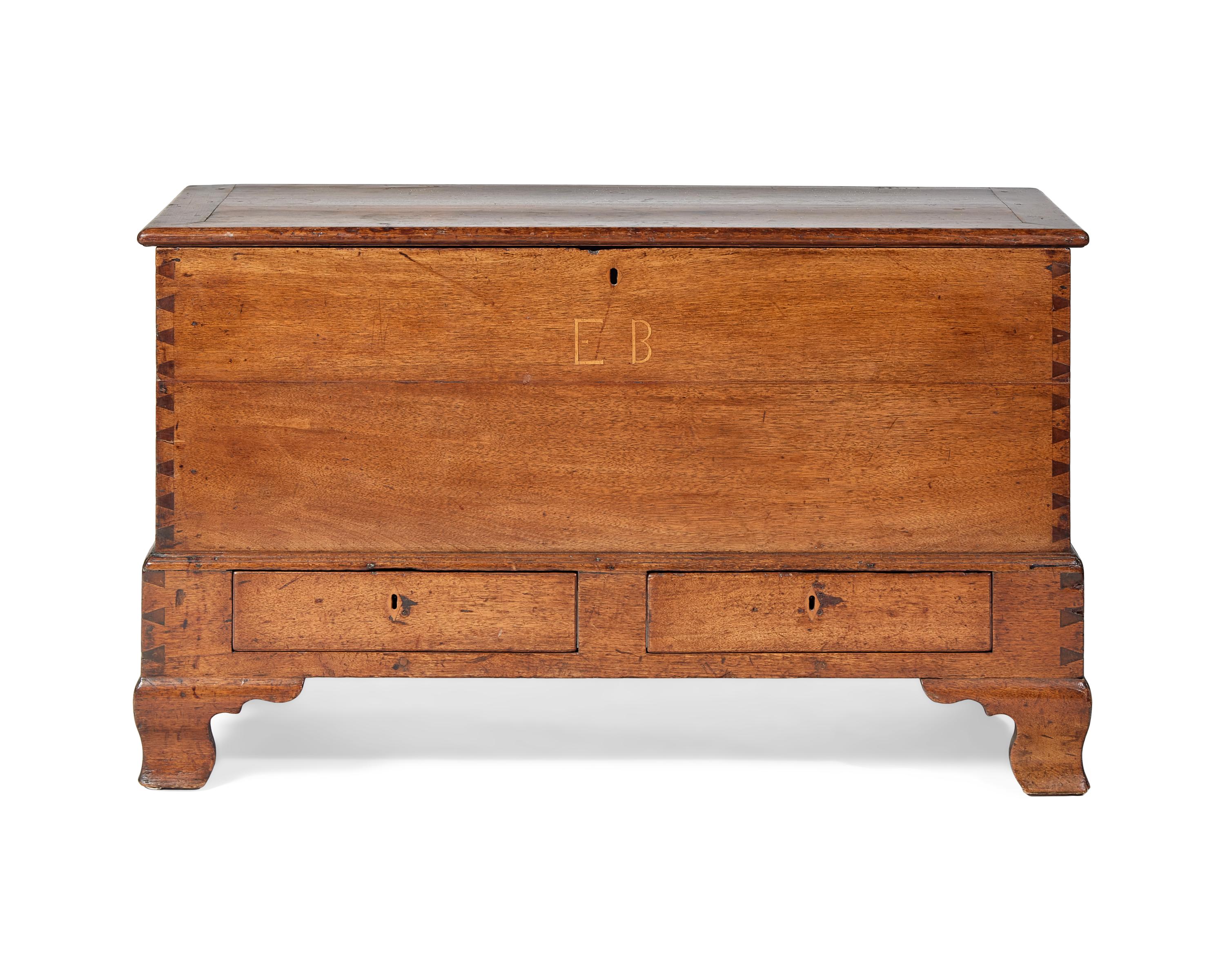 A Chippendale Inlaid Walnut Blanket Chest