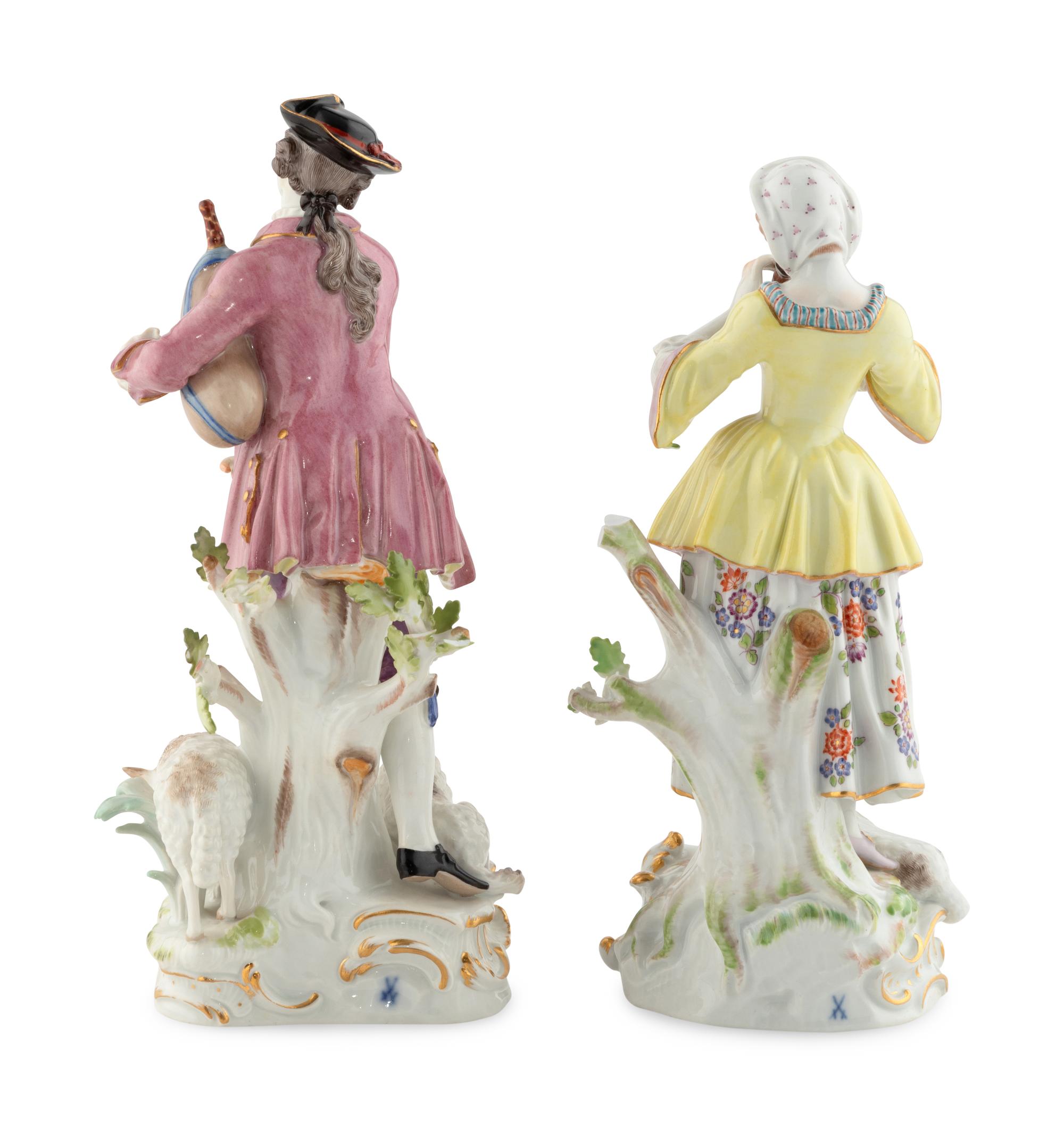 A Pair of Meissen Porcelain Figures