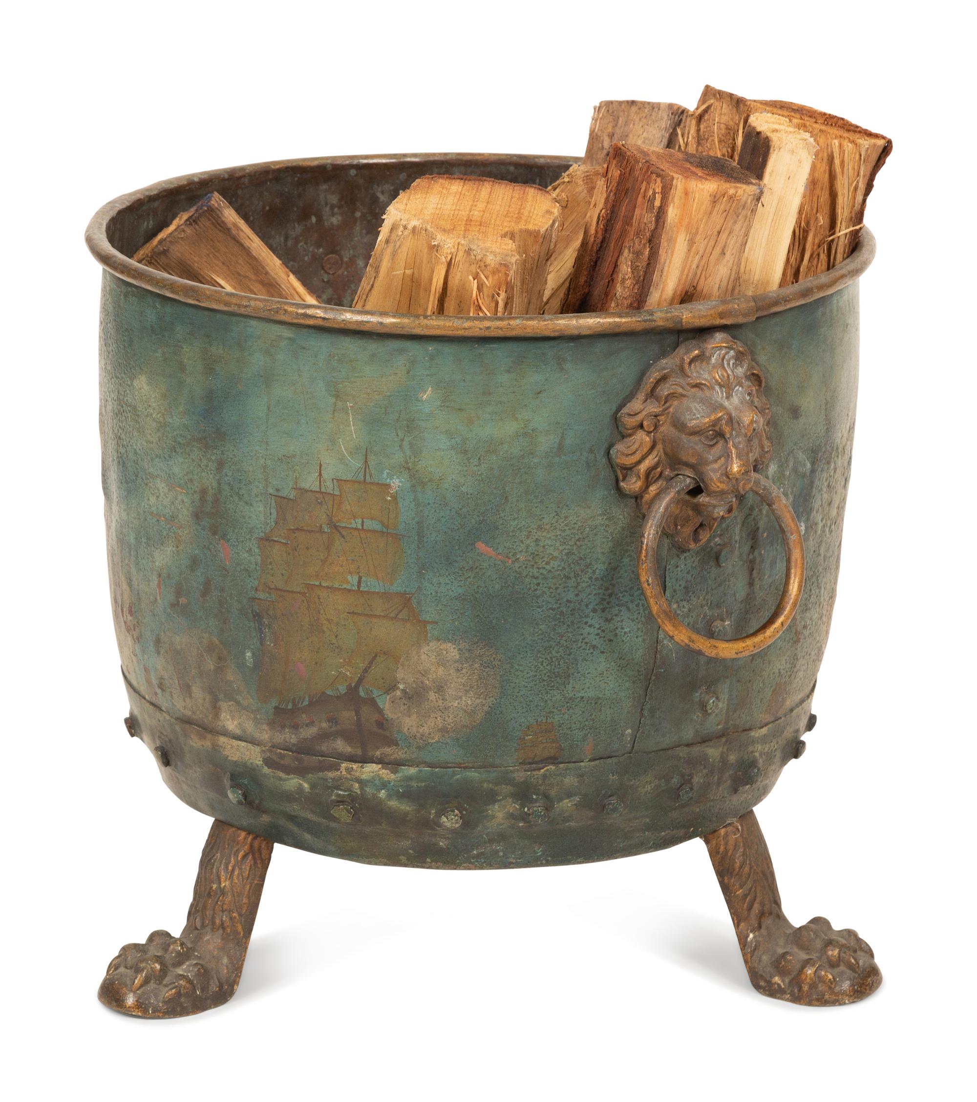 An English Brass Firewood Pail