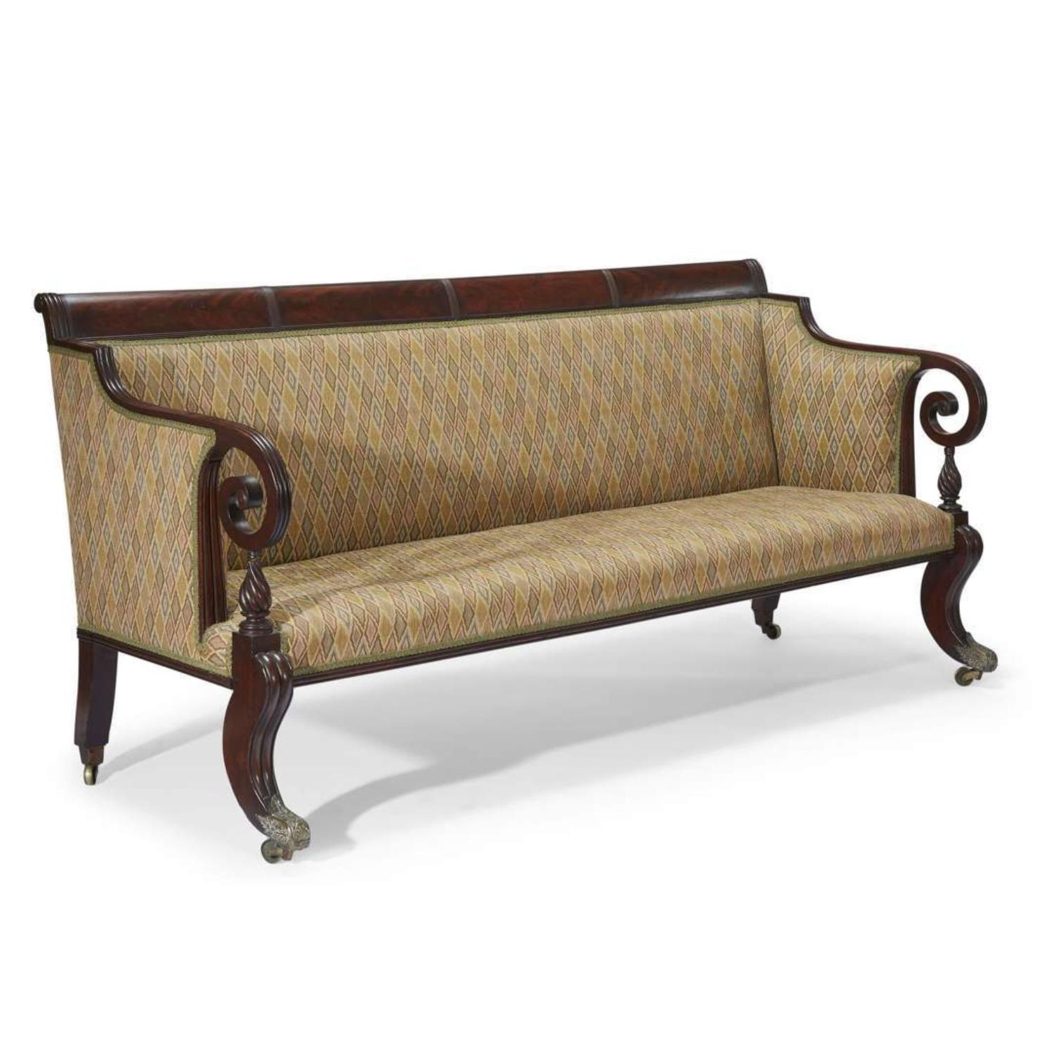 Classical mahogany sofa Probably Boston, MA, circa 1825