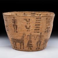 Akimel O'odham Basketry Olla, with Figures