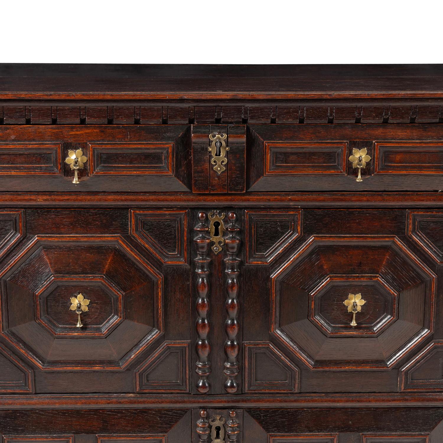 A Charles II Oak Chest of Drawers