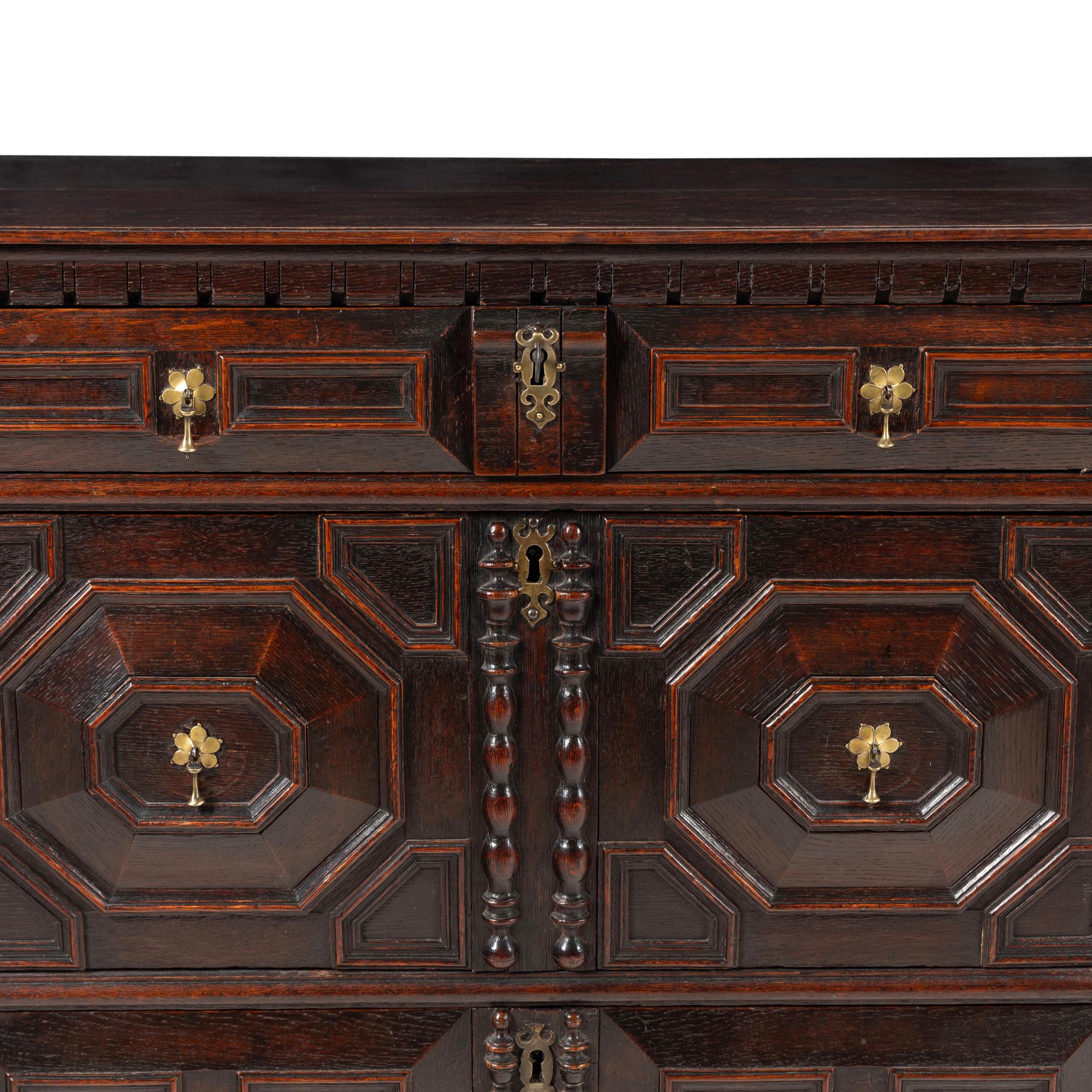 A Charles II Oak Chest of Drawers