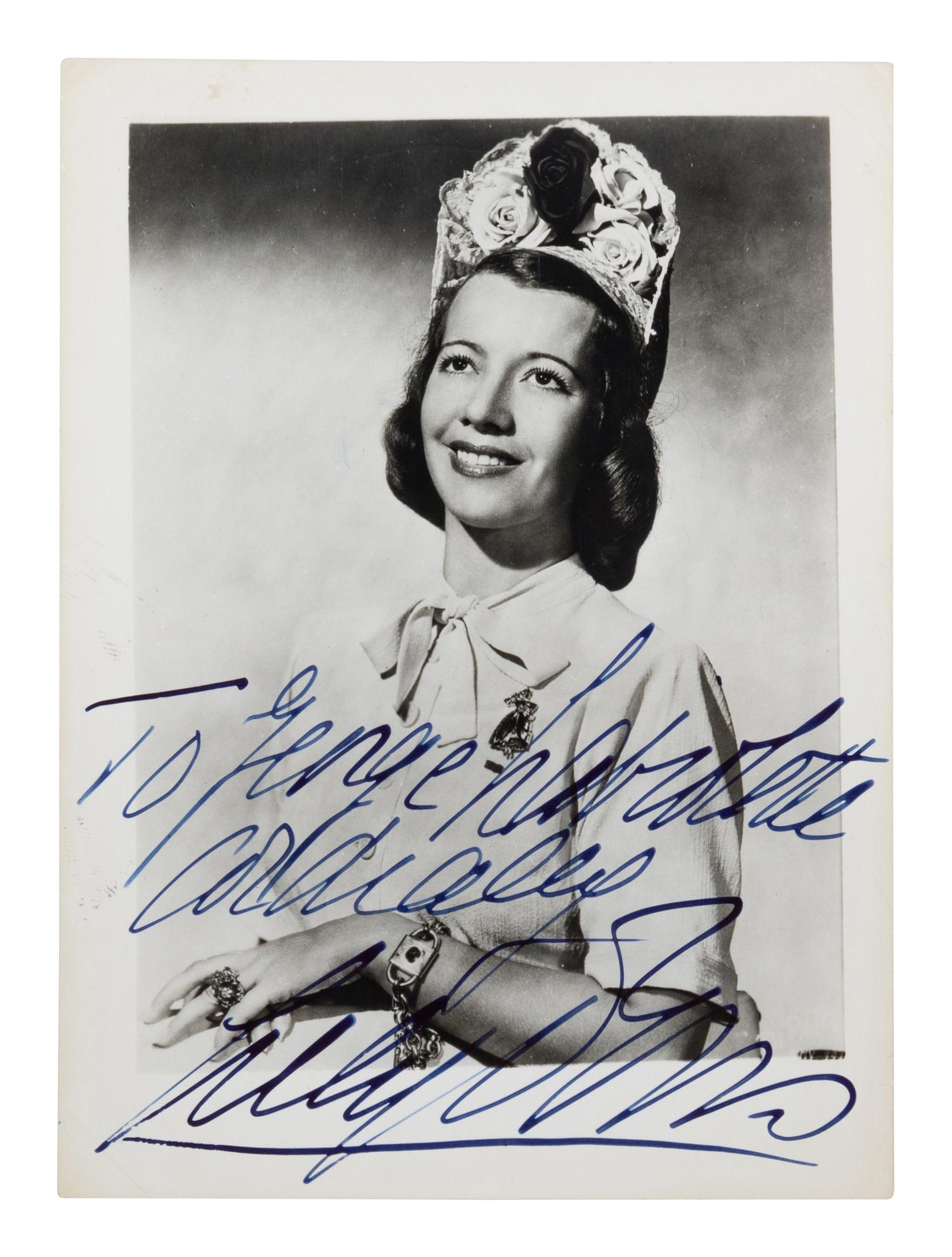 [20TH-CENTURY OPERA SINGERS]. A group of 6 photographs of opera singers from the 1940s, most signed, comprising images of:
