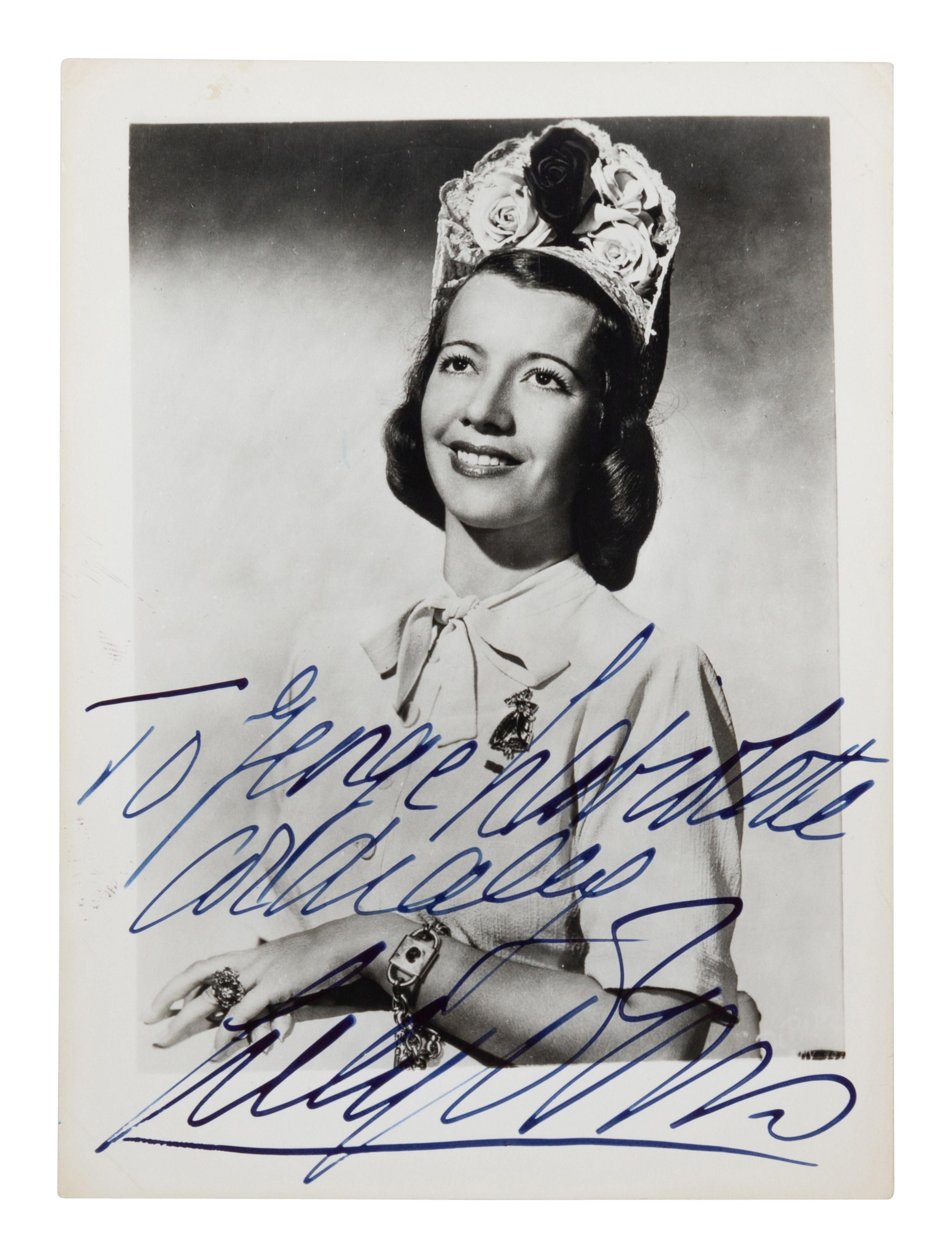 [20TH-CENTURY OPERA SINGERS]. A group of 6 photographs of opera singers from the 1940s, most signed, comprising images of: