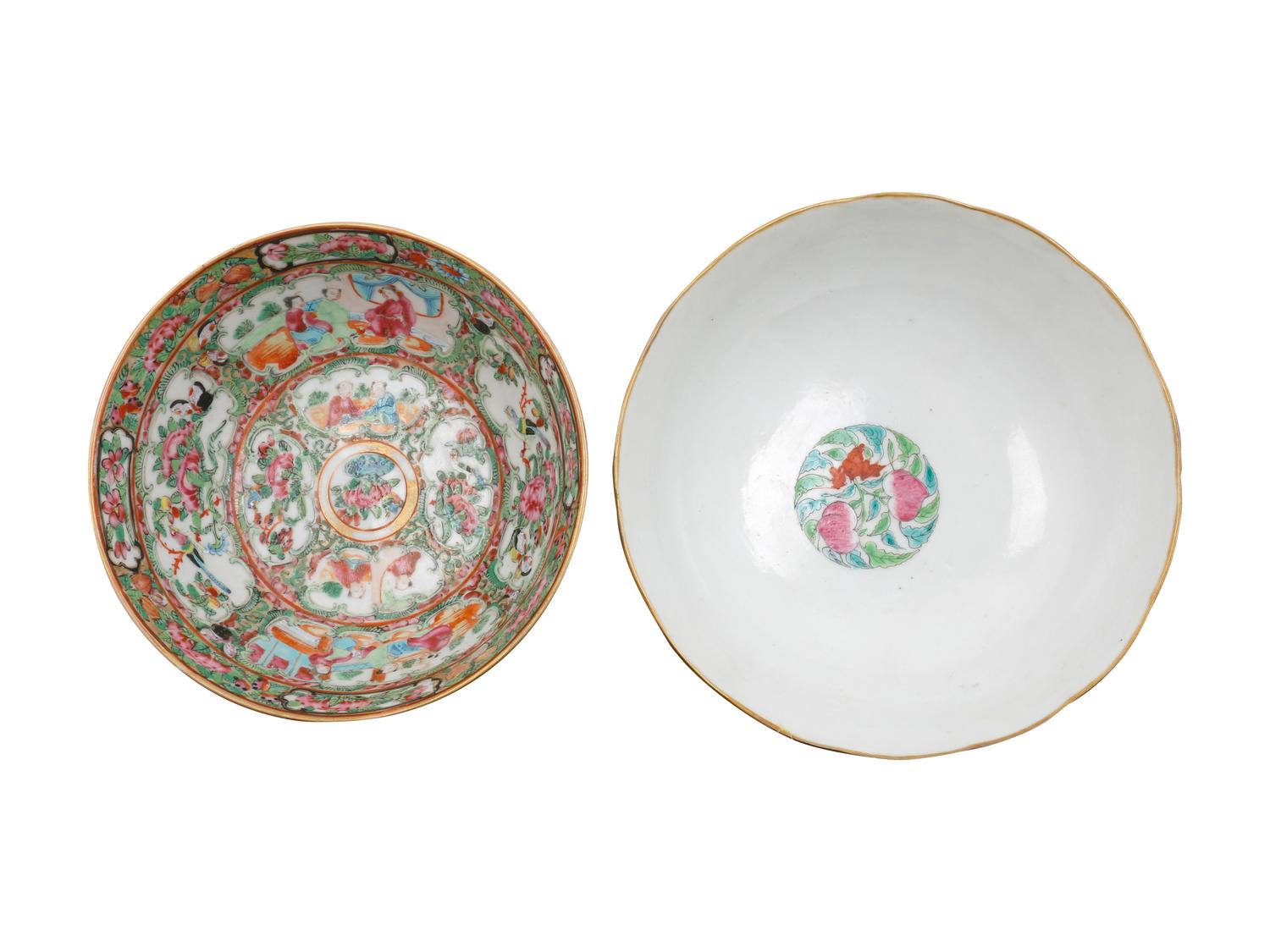 Three Chinese Famille Rose Porcelain Bowls