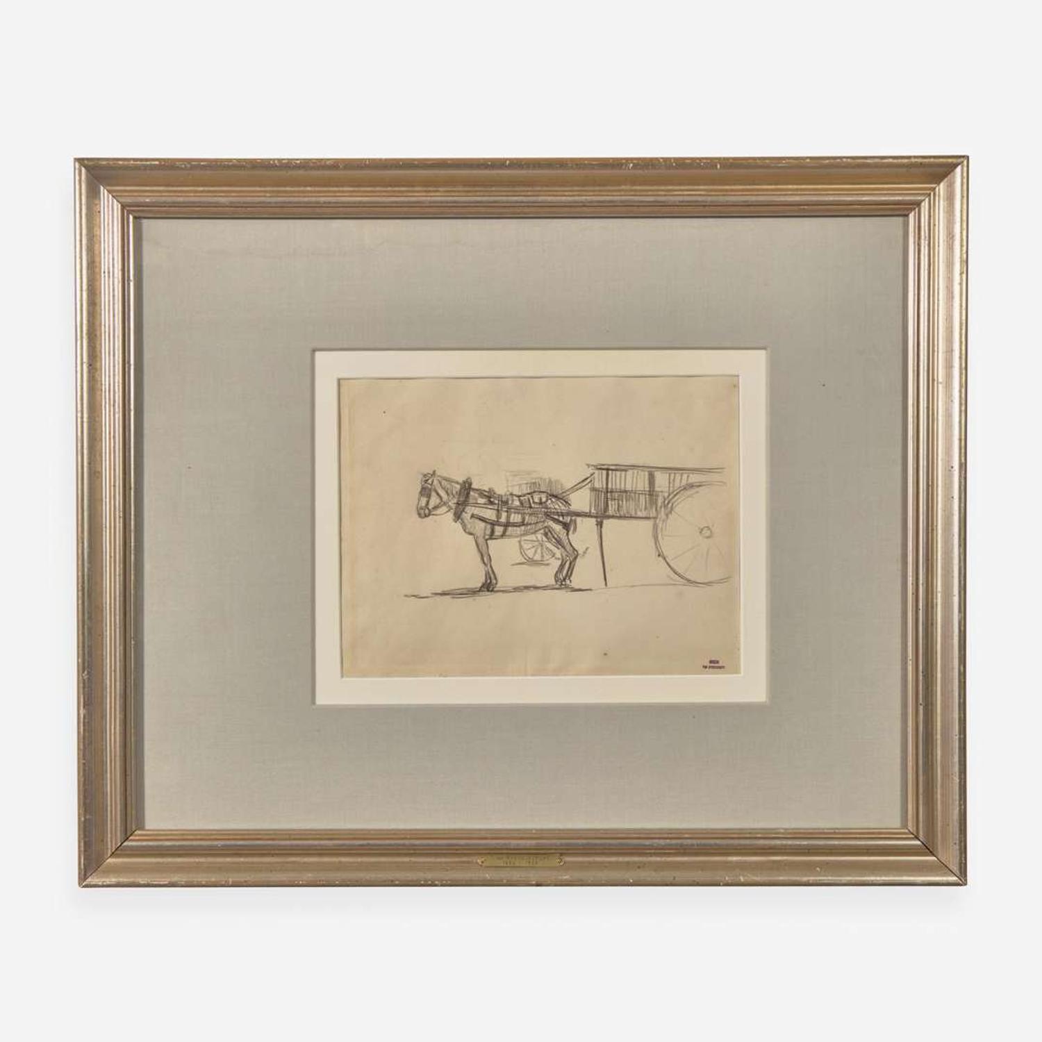 Théo van Rysselberghe (Belgian, 1862–1926) Study of a Horse Cart