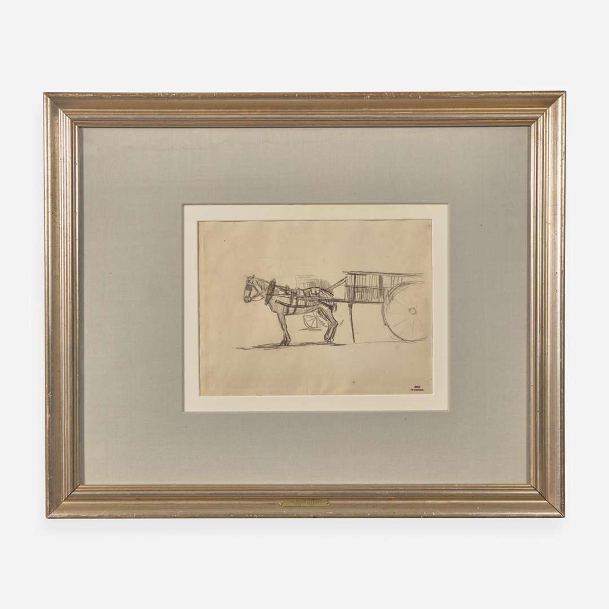 Théo van Rysselberghe (Belgian, 1862–1926) Study of a Horse Cart