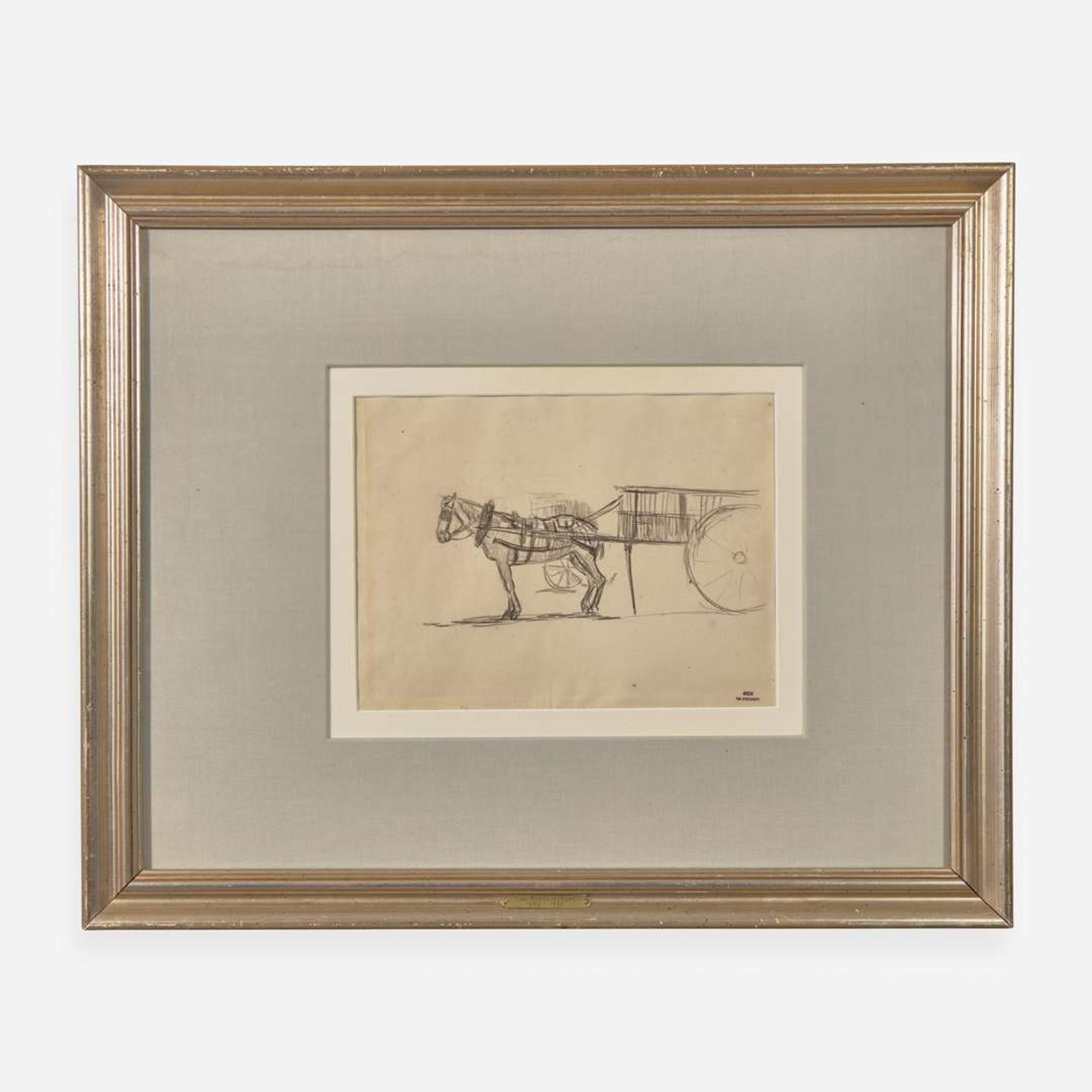 Théo van Rysselberghe (Belgian, 1862–1926) Study of a Horse Cart