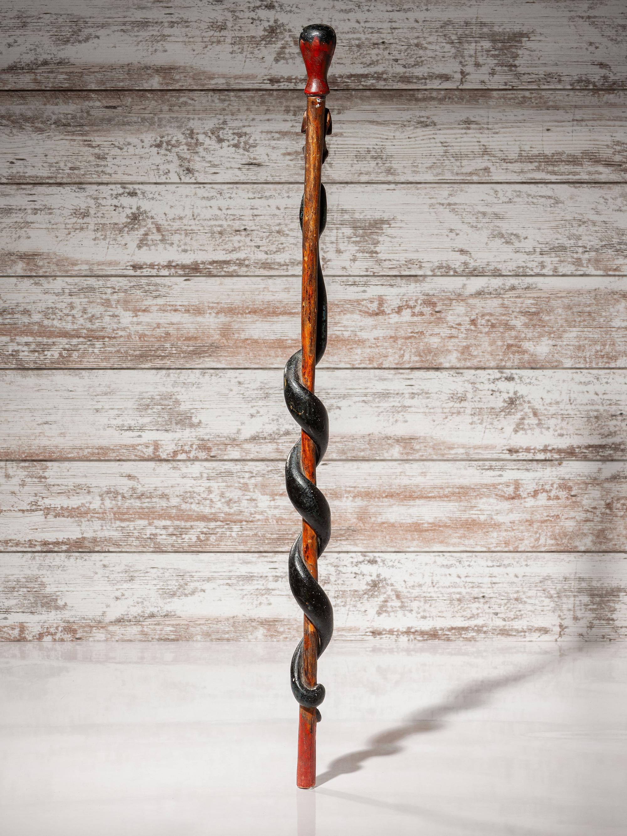 Sioux Carved Zoomorphic Staff