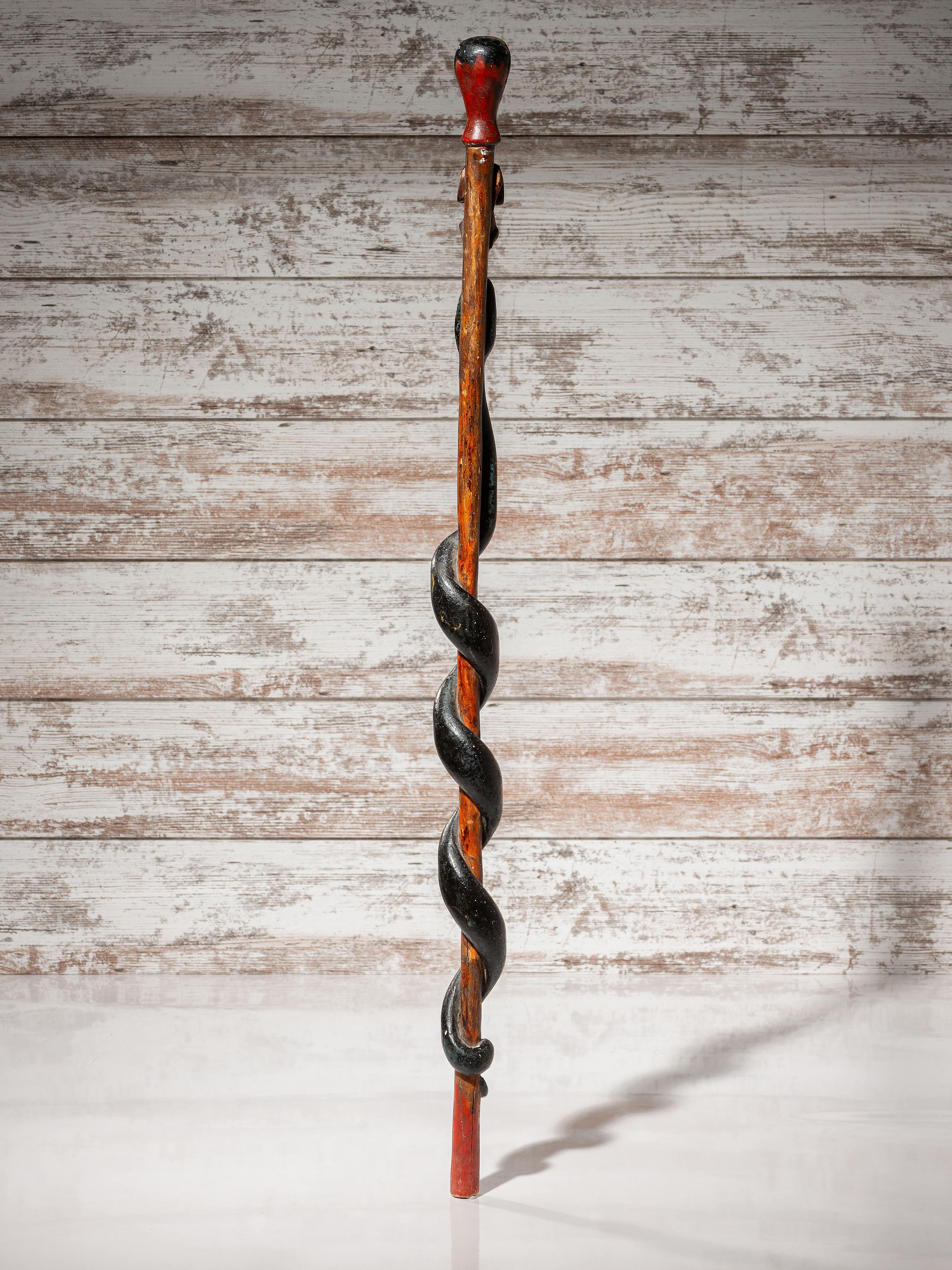 Sioux Carved Zoomorphic Staff