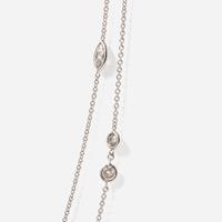 An 18K White Gold and Diamond Station Necklace