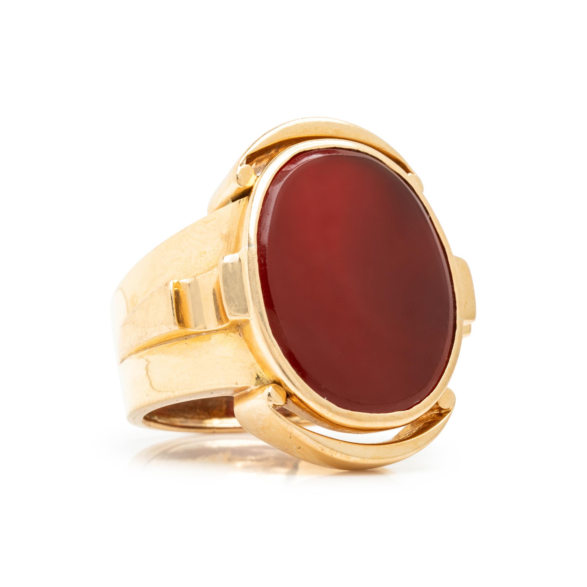 Yellow Gold and Carnelian Ring