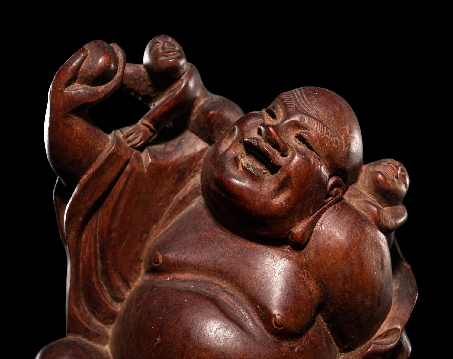 Four Chinese Carved Hardwood Figures