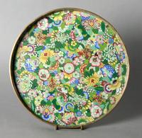 A Circular Cloisonne Tray, Diameter 12 1/4 inches.