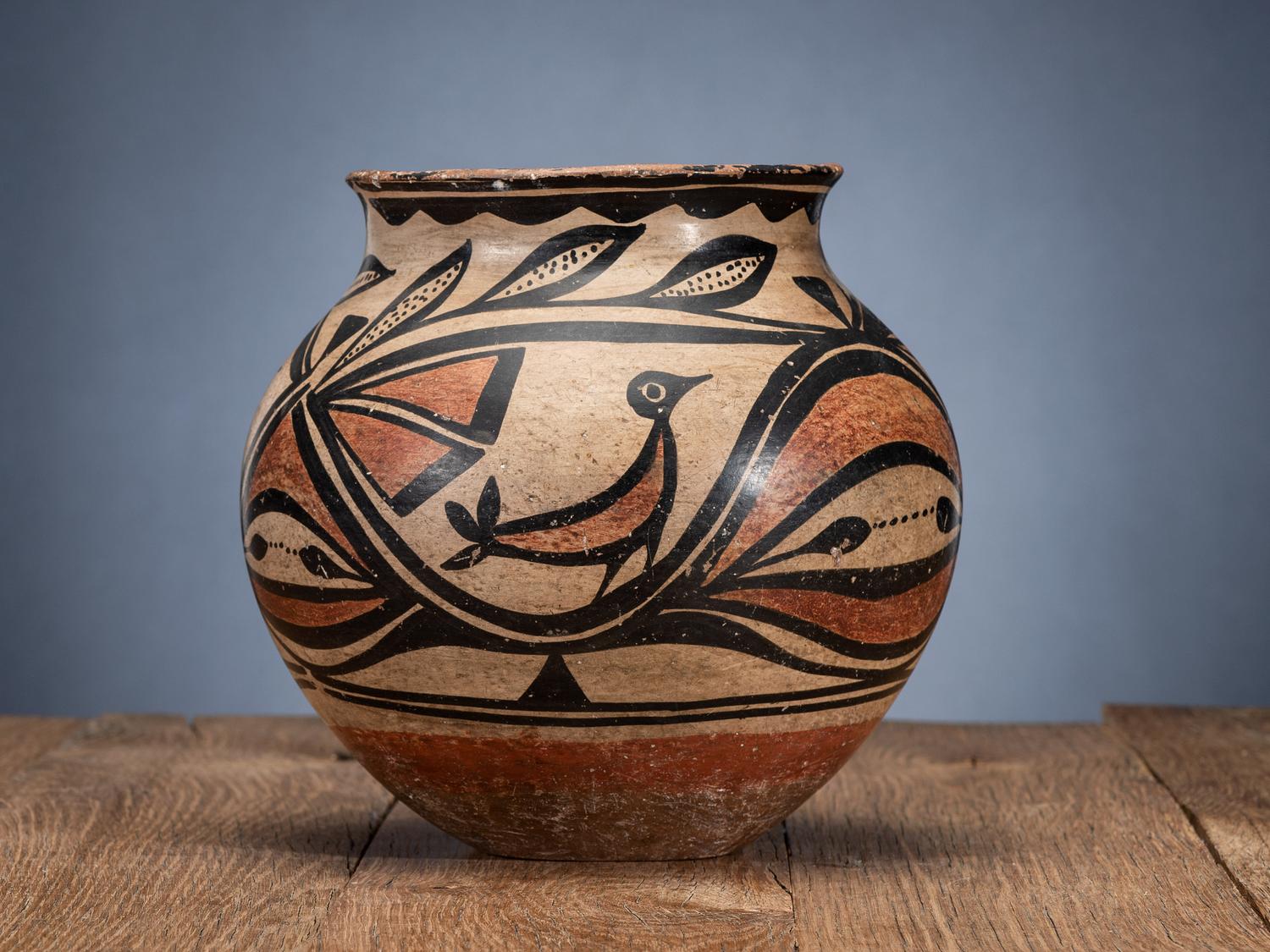 Kewa Polychrome Pottery Jar, with Birds