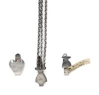A Group of Three Silver Chatelaine Belt Clips