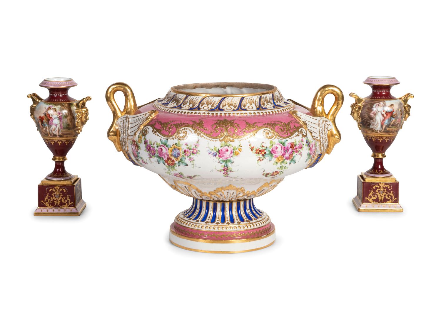 Three Continental Porcelain Articles
