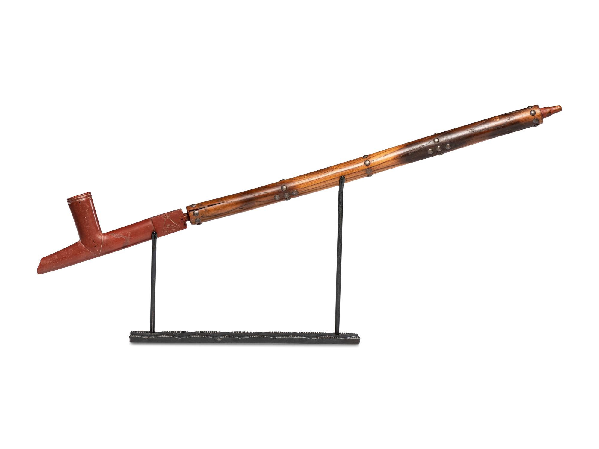 Plains Pipe, with Decorated Catlinite Bowl