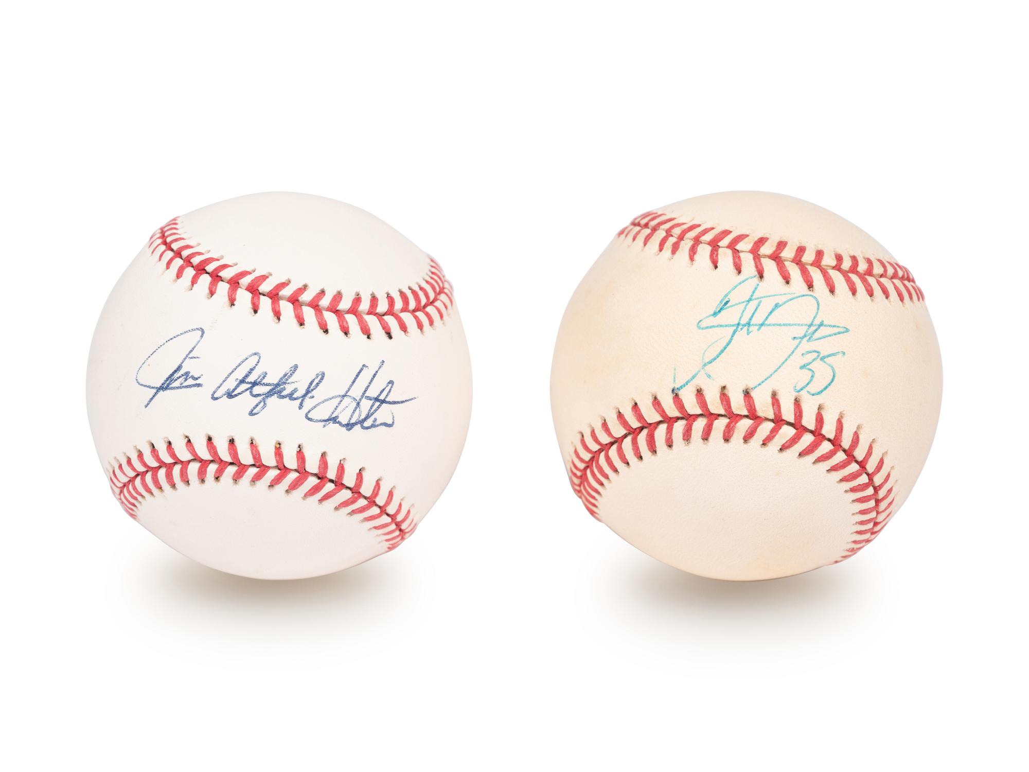 A Group of Four Signed Autograph Hall of Fame Baseballs (Beckett Authentication Services BAS Certified),