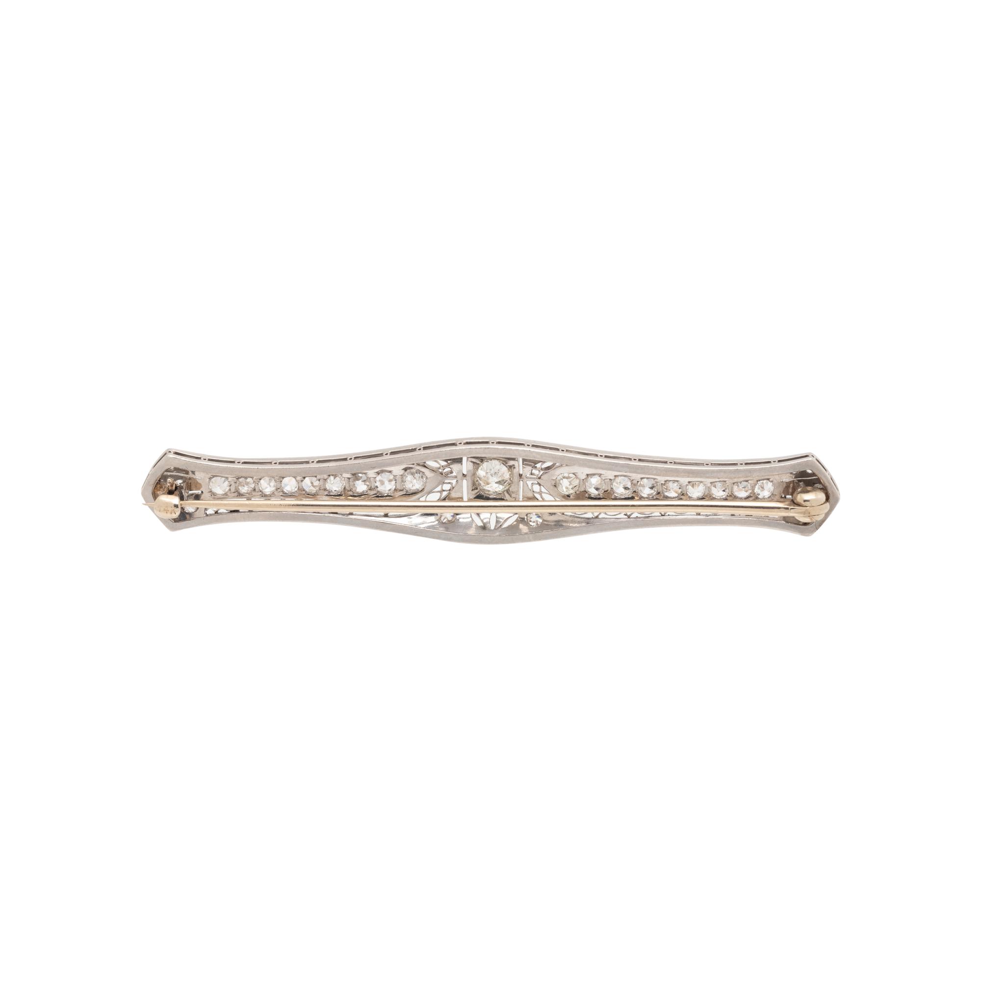 ART DECO, DIAMOND BAR BROOCH