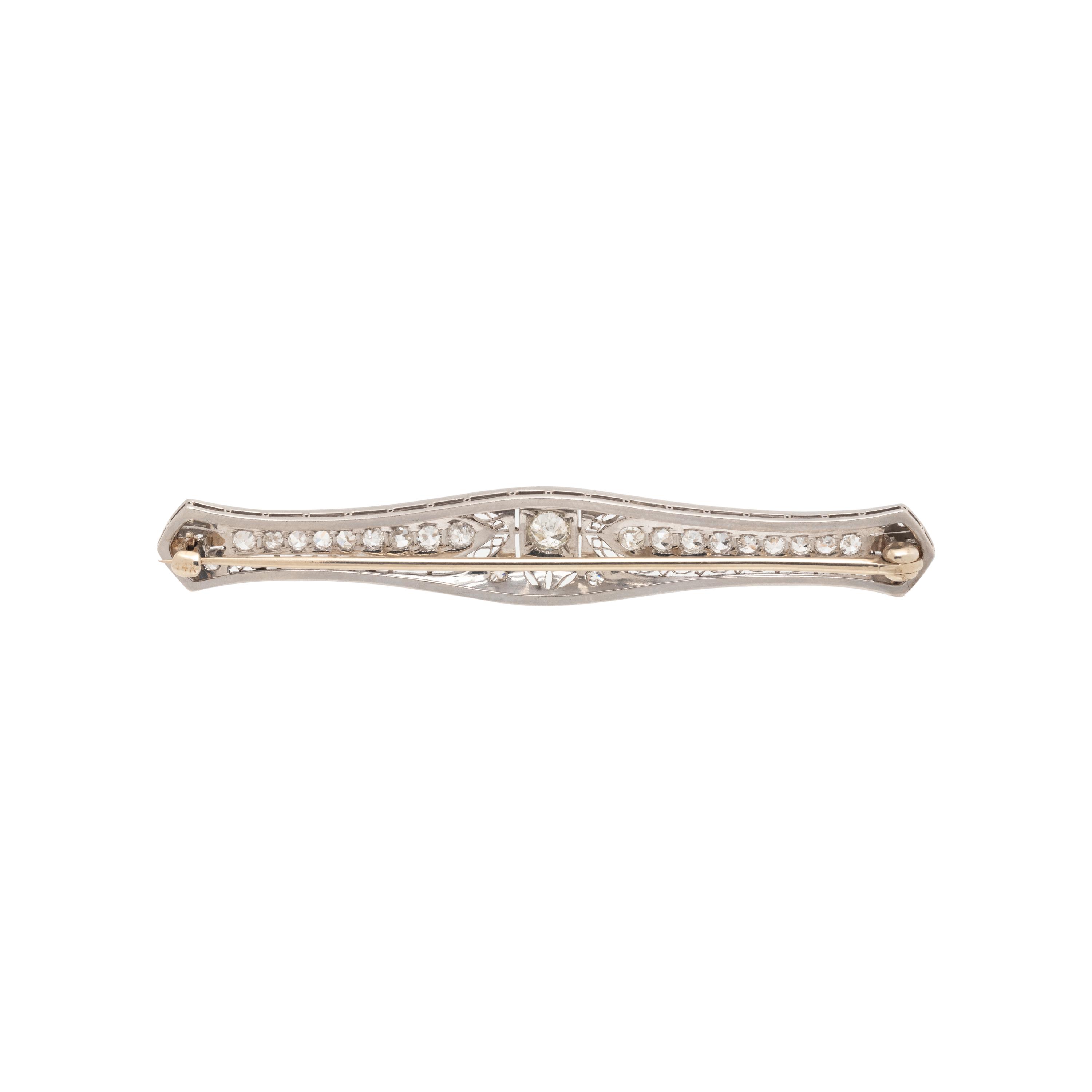 ART DECO, DIAMOND BAR BROOCH