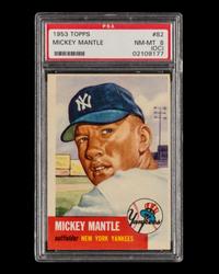 A 1953 Topps Mickey Mantle Baseball Card No. 82 (PSA 8 NM-MT OC)