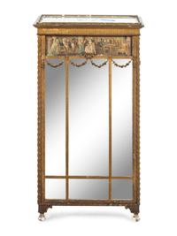 A Louis XVI Style Mirrored Giltwood Cabinet