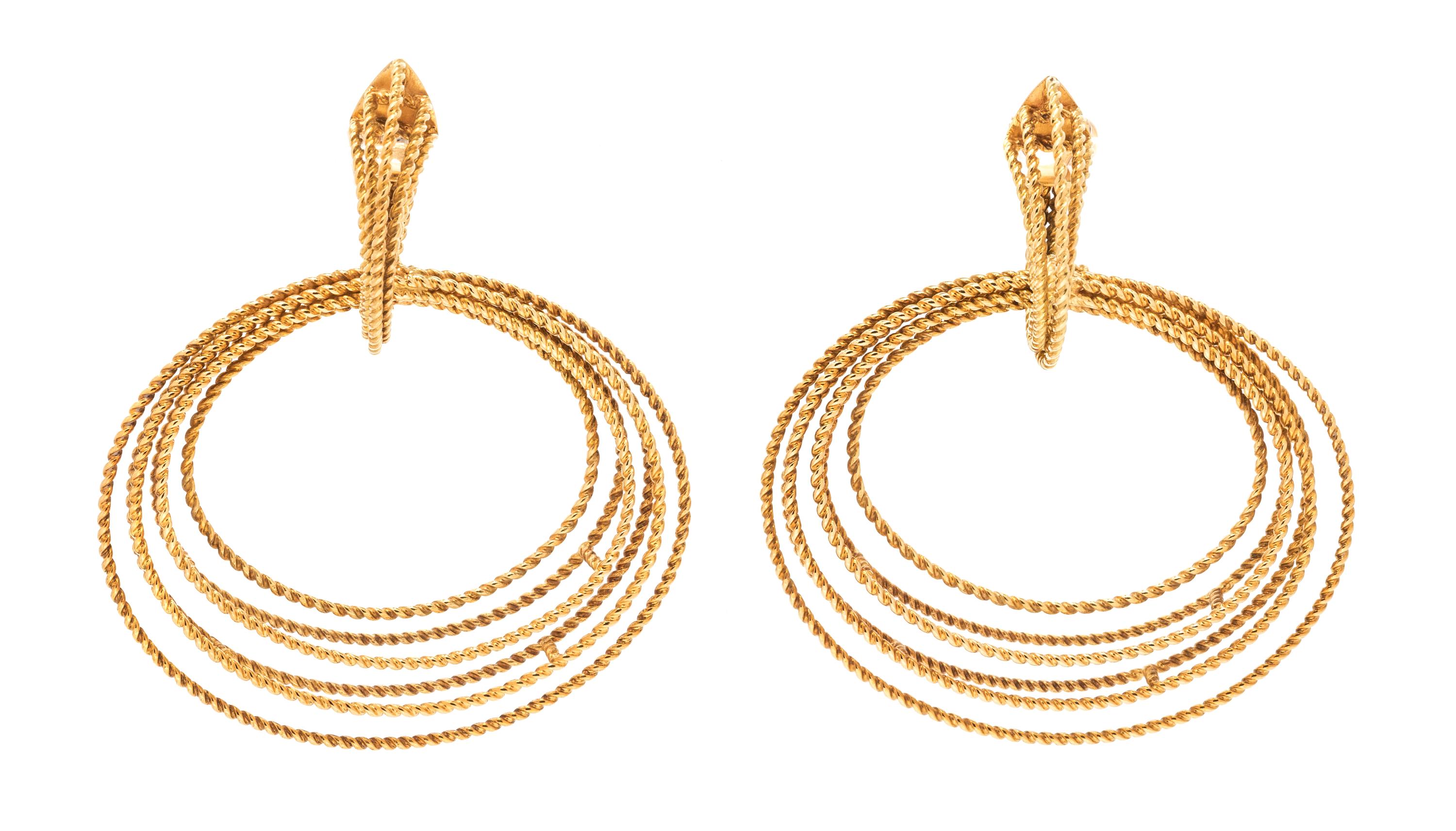 A Pair of 18 Karat Yellow Gold 'Hawaii Waikiki' Earclips, Buccellati, 18.90 dwts.