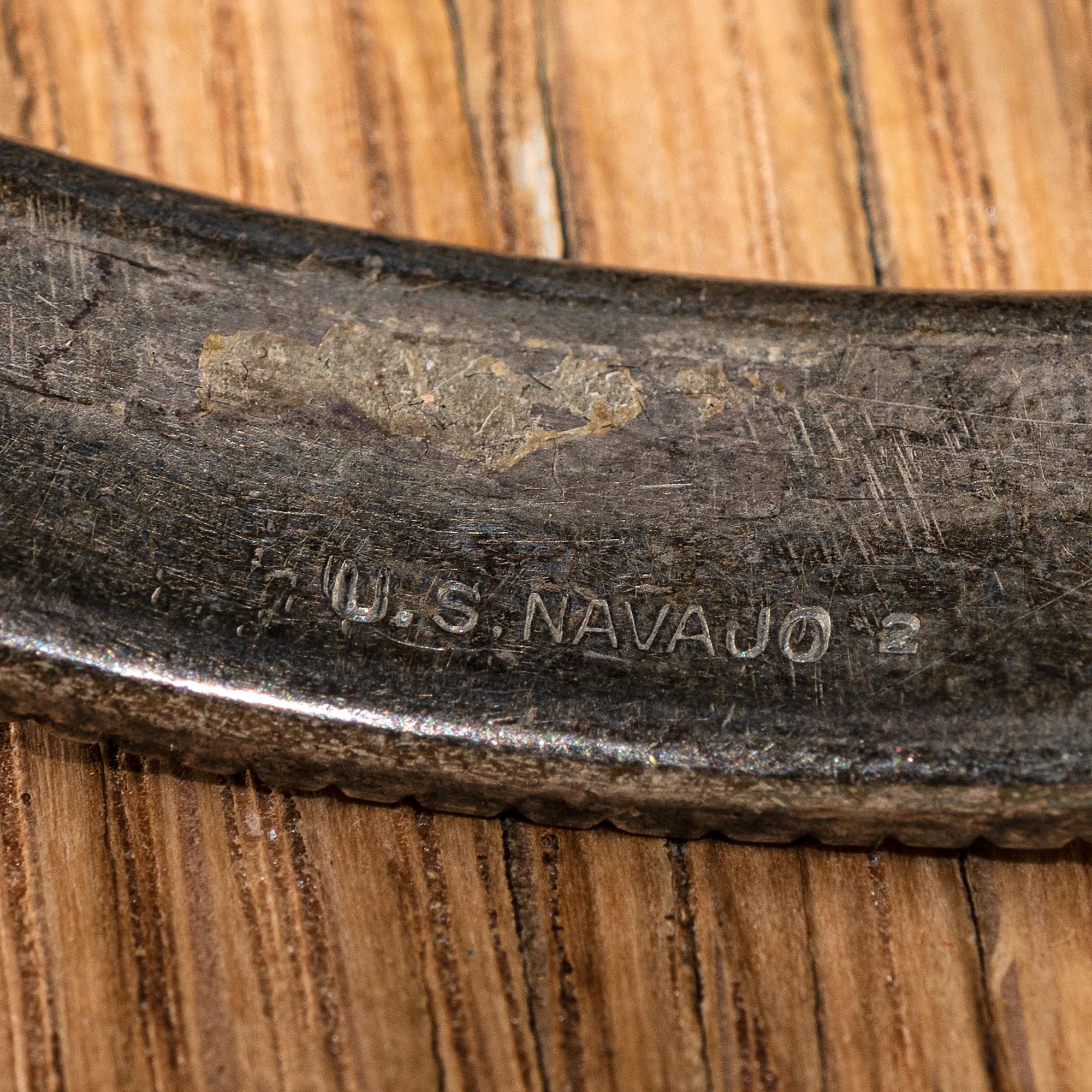 Navajo Chiseled Silver Cuff Bracelet, with C.G. Wallace IACB Stamp