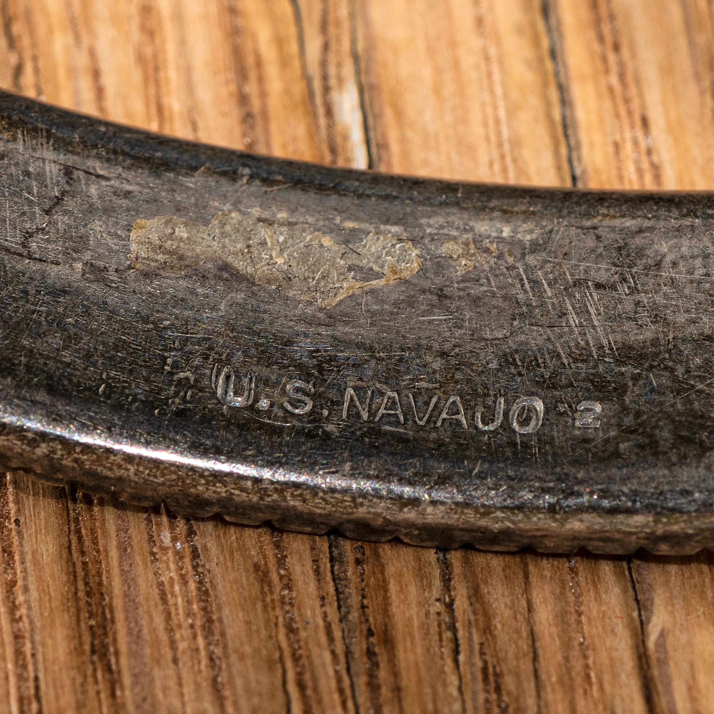 Navajo Chiseled Silver Cuff Bracelet, with C.G. Wallace IACB Stamp