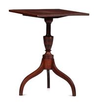 A Federal Red Stained Cherrywood and Maple Candlestand