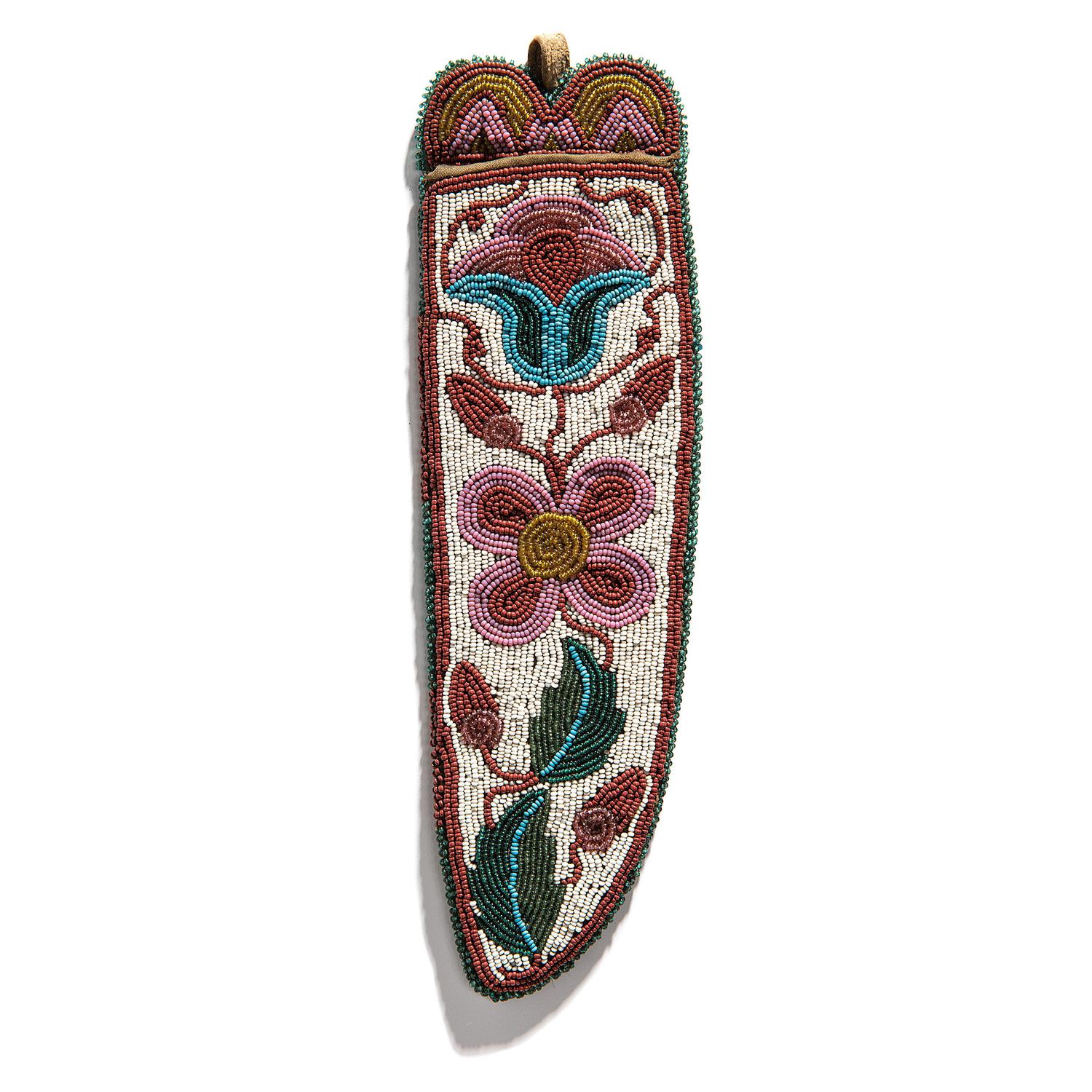 Cree Beaded Hide Knife Sheath