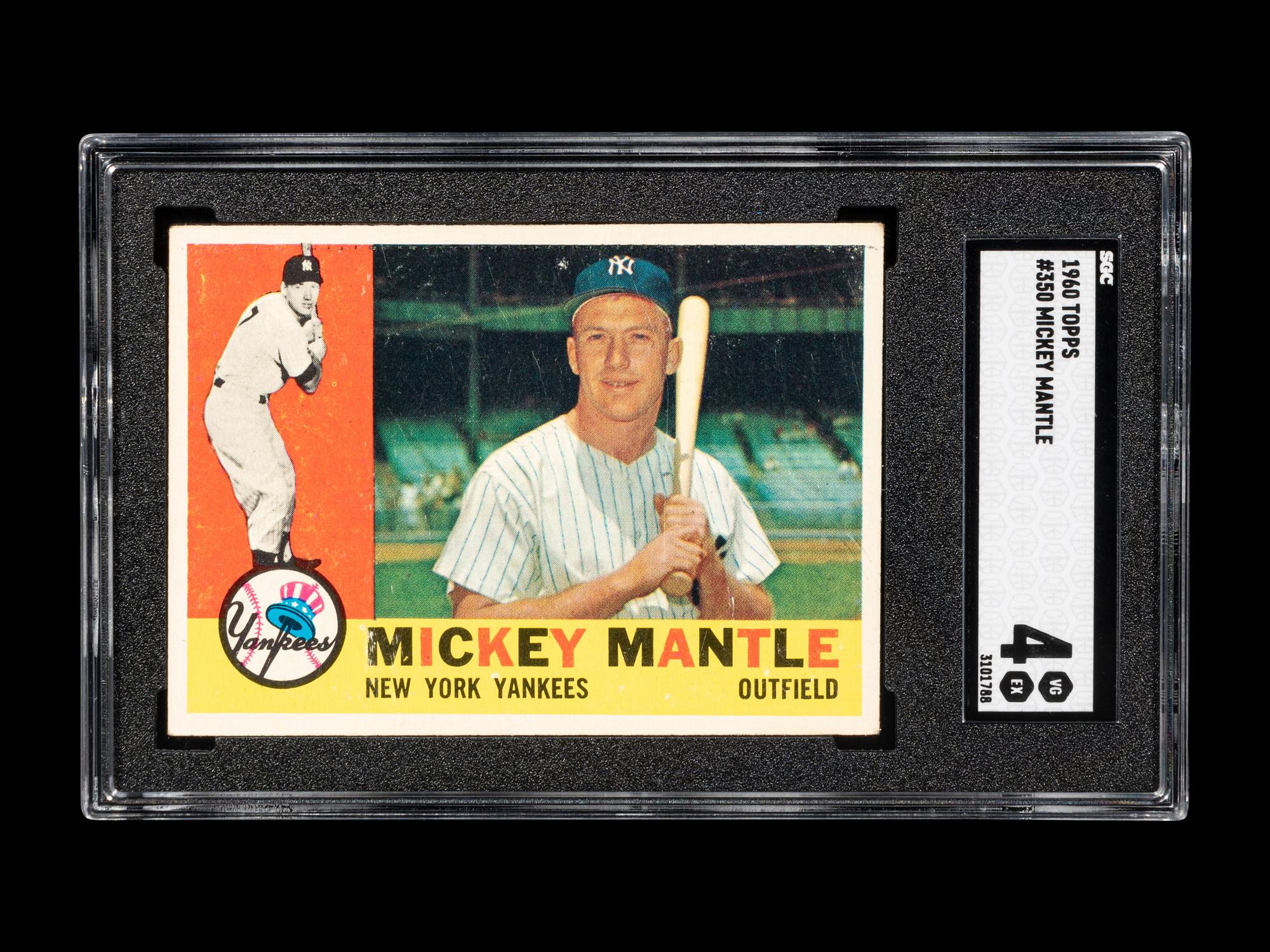 A 1960 Topps Mickey Mantle Baseball Card No. 350 (SGC 4 VG/EX)