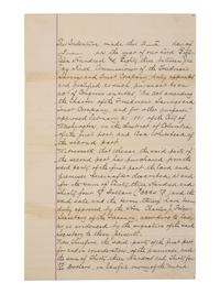 DOUGLASS, Frederick (ca 1818-1895). Land indenture involving the Freedman's Savings and Trust Company. Washington, DC, 4 June 1883. Signed by John Jay KNOX, Charles J. FOLGER, and Frederick DOUGLASS.
