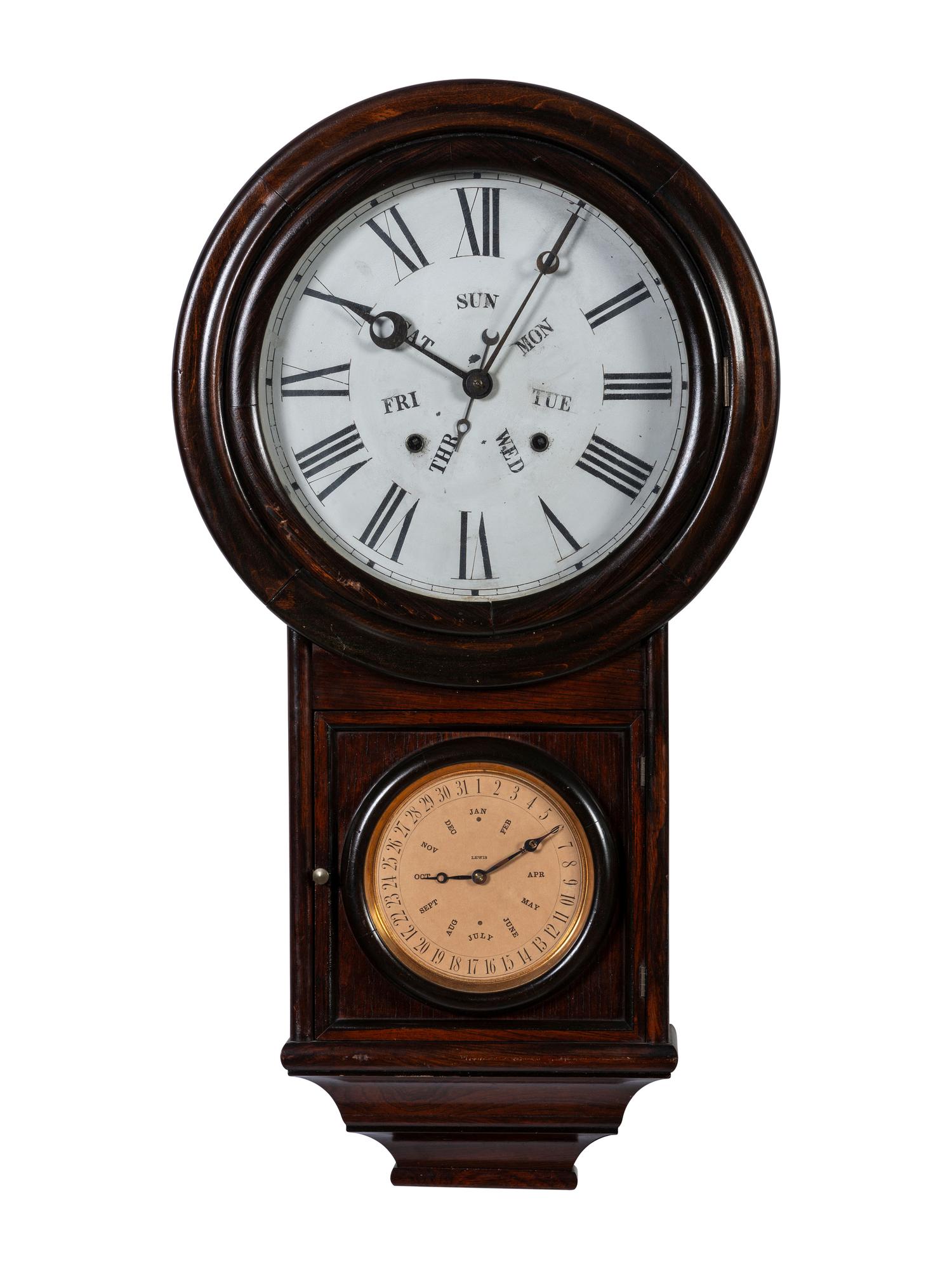 An American Walnut Calendar Clock
