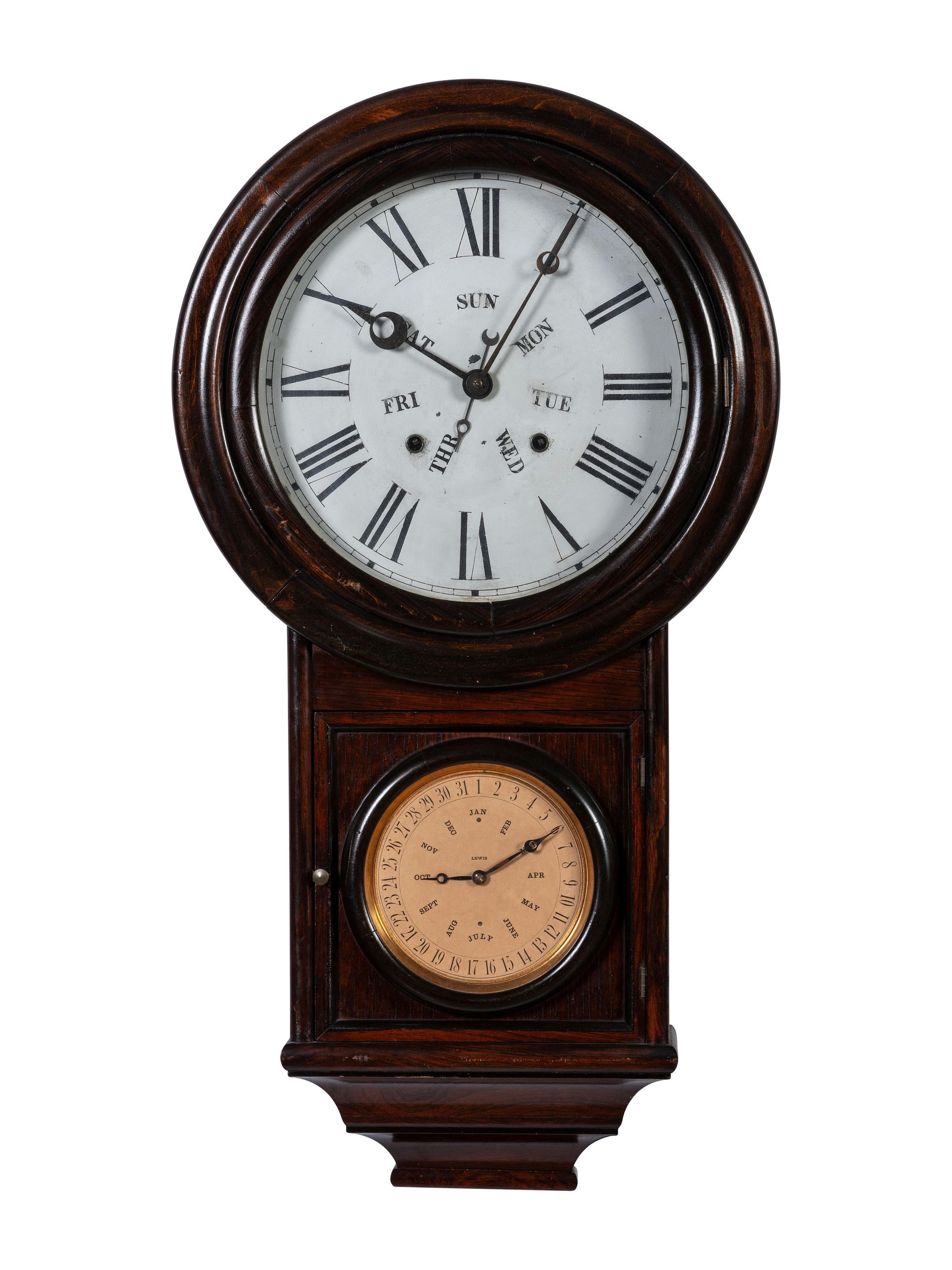 An American Walnut Calendar Clock