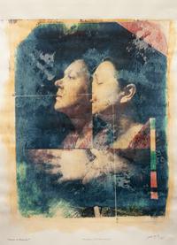 A group of three polaroids ( Untitled (Double Male Portrait) , 1985; Omaggio a Muybridge , 1985; L'uomo con il Petto di Donna , 1985)