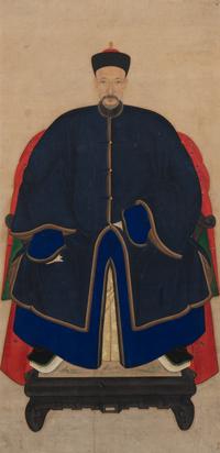 A Pair of Chinese Ancestor Portraits — 19TH CENTURY