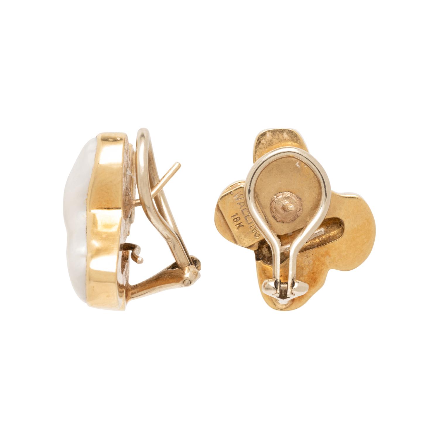 CHRISTOPHER WALLING, BAROQUE CULTURED PEARL 'X' EARRINGS