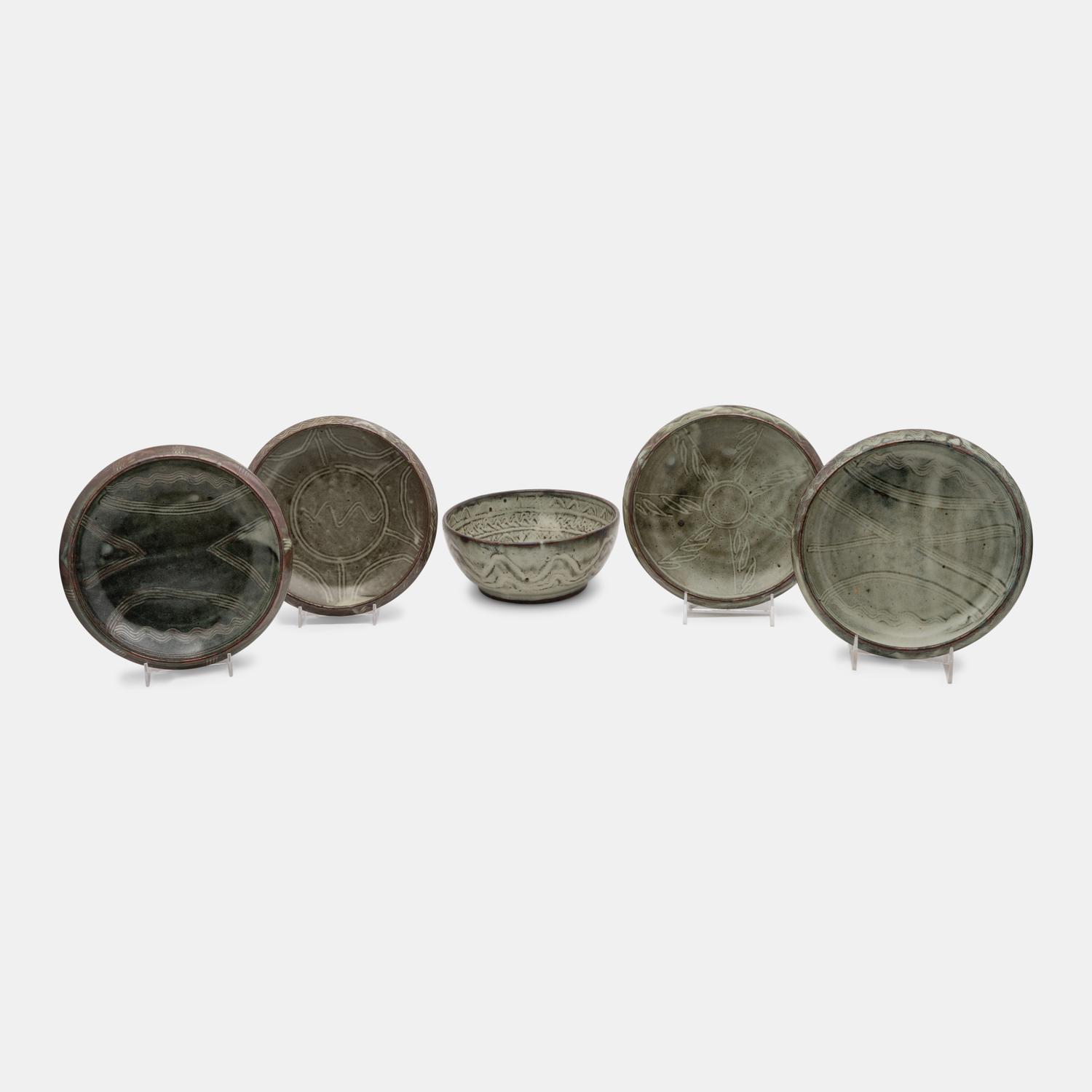 An Assembled Group of Five Bowls
