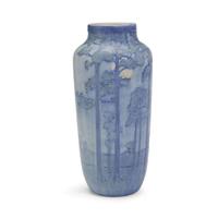 Newcomb College scenic landscape pottery vase Modeler, Joseph Meyer (1848-1931), decorator, Anna Frances Simpson, (1880-1930), New Orleans, LA, 1916