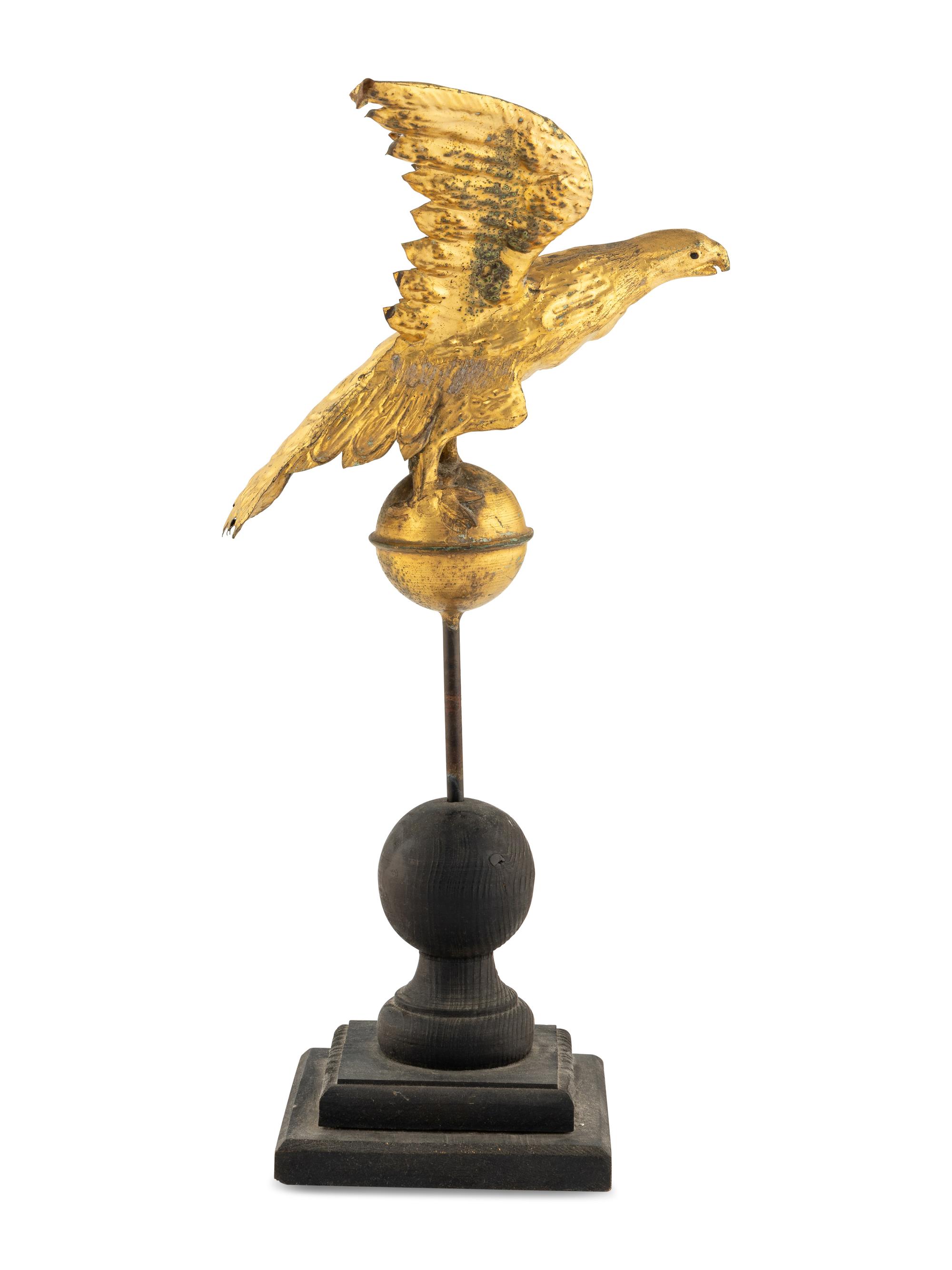 A Molded and Parcel Gilt Eagle Weathervane