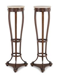 A Pair of Continental Mahogany Pedestal Stands